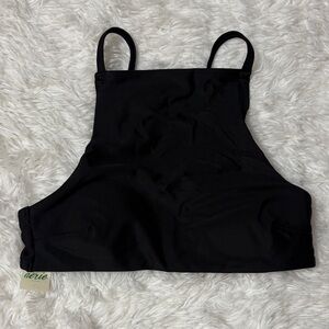 NWT Aerie Black High Neck Swim Top Only Size XXS